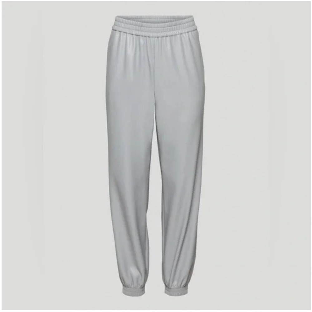 Aritzia Babaton Faux Leather Joggers. Marble Grey, Size Small.